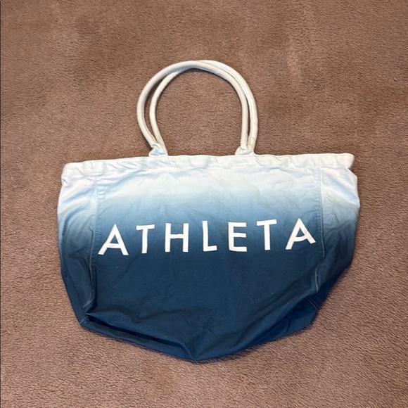 Athleta Blue Ombre Canvas Tote Bag - Picture 1 of 6